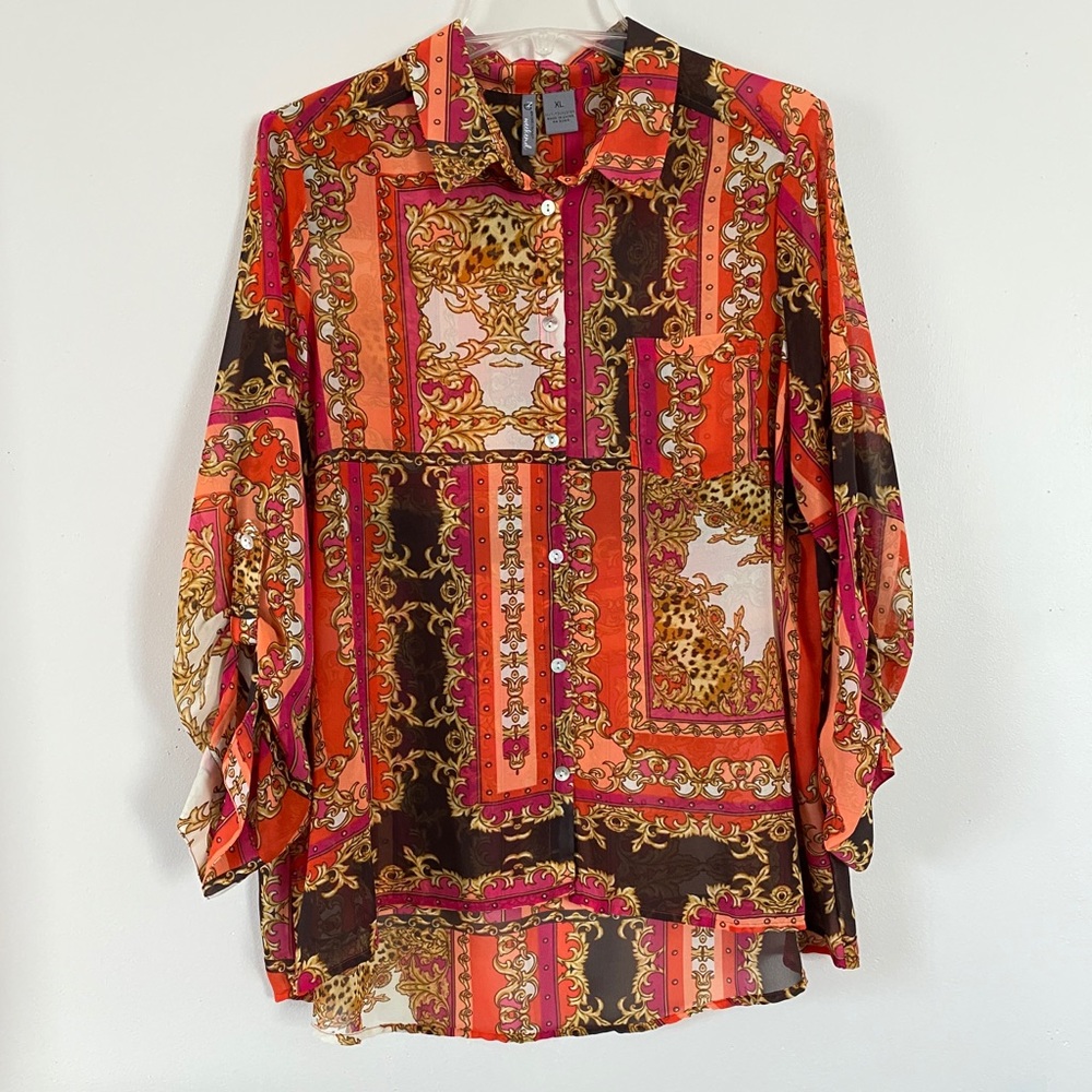 Pink an Orange Blouse